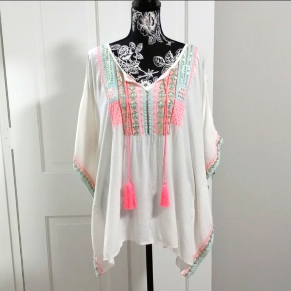 Lilly Pulitzer Lucinda Caftan Resort White Size S/M